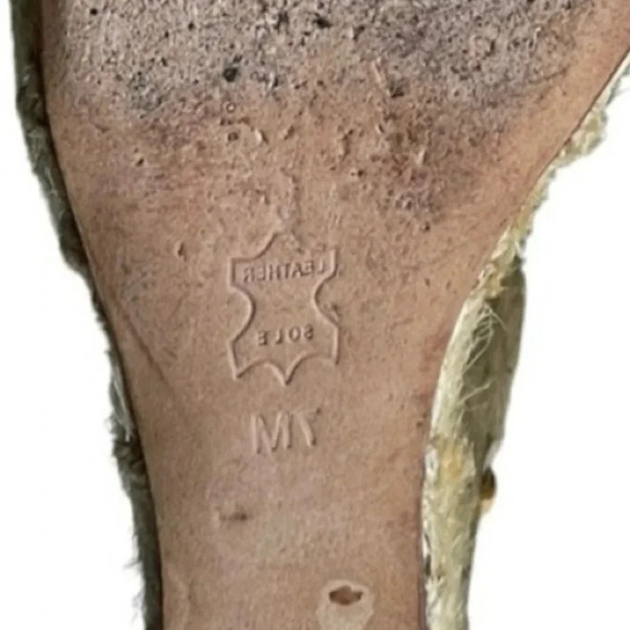 Tory Burch Chocolate Brown Crossover Kristen Espadrille Wedges/Gold Emblem sz 7 - Picture 8 of 8